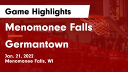 Menomonee Falls  vs Germantown  Game Highlights - Jan. 21, 2022