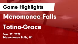 Menomonee Falls  vs Totino-Grace  Game Highlights - Jan. 22, 2022