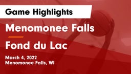 Menomonee Falls  vs Fond du Lac  Game Highlights - March 4, 2022
