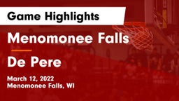 Menomonee Falls  vs De Pere  Game Highlights - March 12, 2022