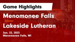 Menomonee Falls  vs Lakeside Lutheran  Game Highlights - Jan. 22, 2023
