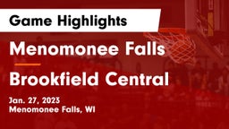 Menomonee Falls  vs Brookfield Central  Game Highlights - Jan. 27, 2023
