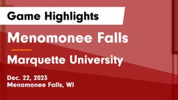 Menomonee Falls  vs Marquette University  Game Highlights - Dec. 22, 2023