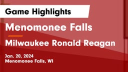 Menomonee Falls  vs Milwaukee Ronald Reagan  Game Highlights - Jan. 20, 2024