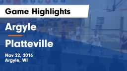 Argyle  vs Platteville  Game Highlights - Nov 22, 2016