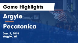 Argyle  vs Pecatonica  Game Highlights - Jan. 5, 2018
