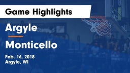 Argyle  vs Monticello  Game Highlights - Feb. 16, 2018