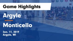 Argyle  vs Monticello Game Highlights - Jan. 11, 2019