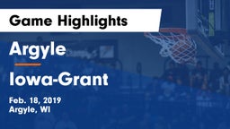 Argyle  vs Iowa-Grant  Game Highlights - Feb. 18, 2019