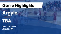 Argyle  vs TBA Game Highlights - Jan. 25, 2019