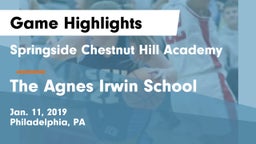 Springside Chestnut Hill Academy  vs The Agnes Irwin School Game Highlights - Jan. 11, 2019