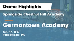 Springside Chestnut Hill Academy  vs Germantown Academy Game Highlights - Jan. 17, 2019