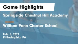 Springside Chestnut Hill Academy  vs William Penn Charter School Game Highlights - Feb. 6, 2021