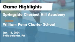 Springside Chestnut Hill Academy  vs William Penn Charter School Game Highlights - Jan. 11, 2024