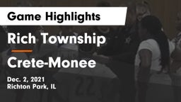 Rich Township  vs Crete-Monee  Game Highlights - Dec. 2, 2021