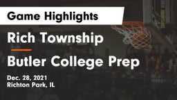 Rich Township  vs Butler College Prep Game Highlights - Dec. 28, 2021