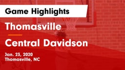 Thomasville  vs Central Davidson  Game Highlights - Jan. 23, 2020