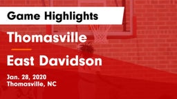 Thomasville  vs East Davidson  Game Highlights - Jan. 28, 2020