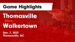 Thomasville  vs Walkertown  Game Highlights - Dec. 7, 2022