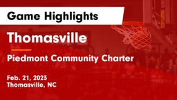 Thomasville  vs Piedmont Community Charter Game Highlights - Feb. 21, 2023
