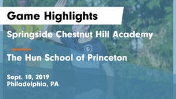 Springside Chestnut Hill Academy  vs The Hun School of Princeton Game Highlights - Sept. 10, 2019