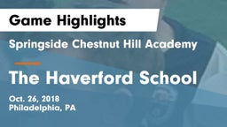 Springside Chestnut Hill Academy  vs The Haverford School Game Highlights - Oct. 26, 2018