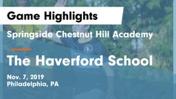 Springside Chestnut Hill Academy  vs The Haverford School Game Highlights - Nov. 7, 2019