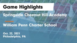 Springside Chestnut Hill Academy  vs William Penn Charter School Game Highlights - Oct. 22, 2021
