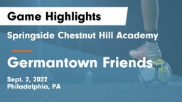 Springside Chestnut Hill Academy  vs Germantown Friends  Game Highlights - Sept. 2, 2022