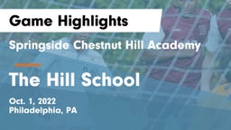 Springside Chestnut Hill Academy  vs The Hill School Game Highlights - Oct. 1, 2022
