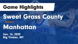 Sweet Grass County  vs Manhattan  Game Highlights - Jan. 16, 2020