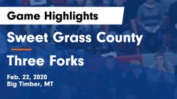 Sweet Grass County  vs Three Forks  Game Highlights - Feb. 22, 2020