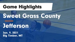 Sweet Grass County  vs Jefferson  Game Highlights - Jan. 9, 2021