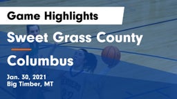 Sweet Grass County  vs Columbus  Game Highlights - Jan. 30, 2021