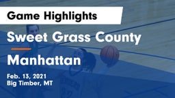 Sweet Grass County  vs Manhattan  Game Highlights - Feb. 13, 2021