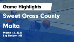 Sweet Grass County  vs Malta  Game Highlights - March 12, 2021