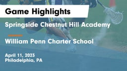 Springside Chestnut Hill Academy  vs William Penn Charter School Game Highlights - April 11, 2023
