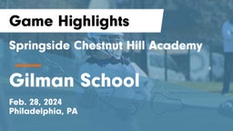 Springside Chestnut Hill Academy  vs Gilman School Game Highlights - Feb. 28, 2024