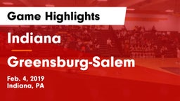 Indiana  vs Greensburg-Salem  Game Highlights - Feb. 4, 2019