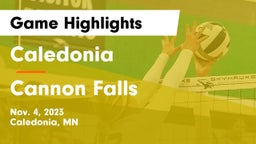 Caledonia  vs Cannon Falls  Game Highlights - Nov. 4, 2023