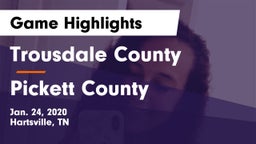 Trousdale County  vs Pickett County  Game Highlights - Jan. 24, 2020
