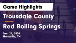 Trousdale County  vs Red Boiling Springs  Game Highlights - Jan. 24, 2020