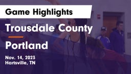 Trousdale County  vs Portland  Game Highlights - Nov. 14, 2023