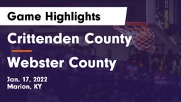 Crittenden County  vs Webster County  Game Highlights - Jan. 17, 2022