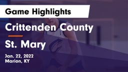 Crittenden County  vs St. Mary  Game Highlights - Jan. 22, 2022