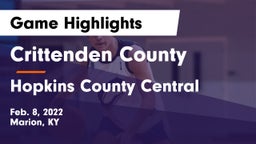 Crittenden County  vs Hopkins County Central  Game Highlights - Feb. 8, 2022