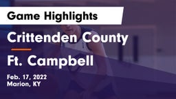 Crittenden County  vs Ft. Campbell Game Highlights - Feb. 17, 2022