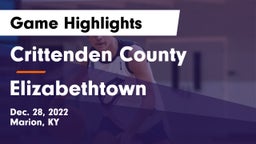 Crittenden County  vs Elizabethtown  Game Highlights - Dec. 28, 2022