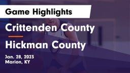 Crittenden County  vs Hickman County Game Highlights - Jan. 28, 2023