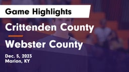 Crittenden County  vs Webster County  Game Highlights - Dec. 5, 2023